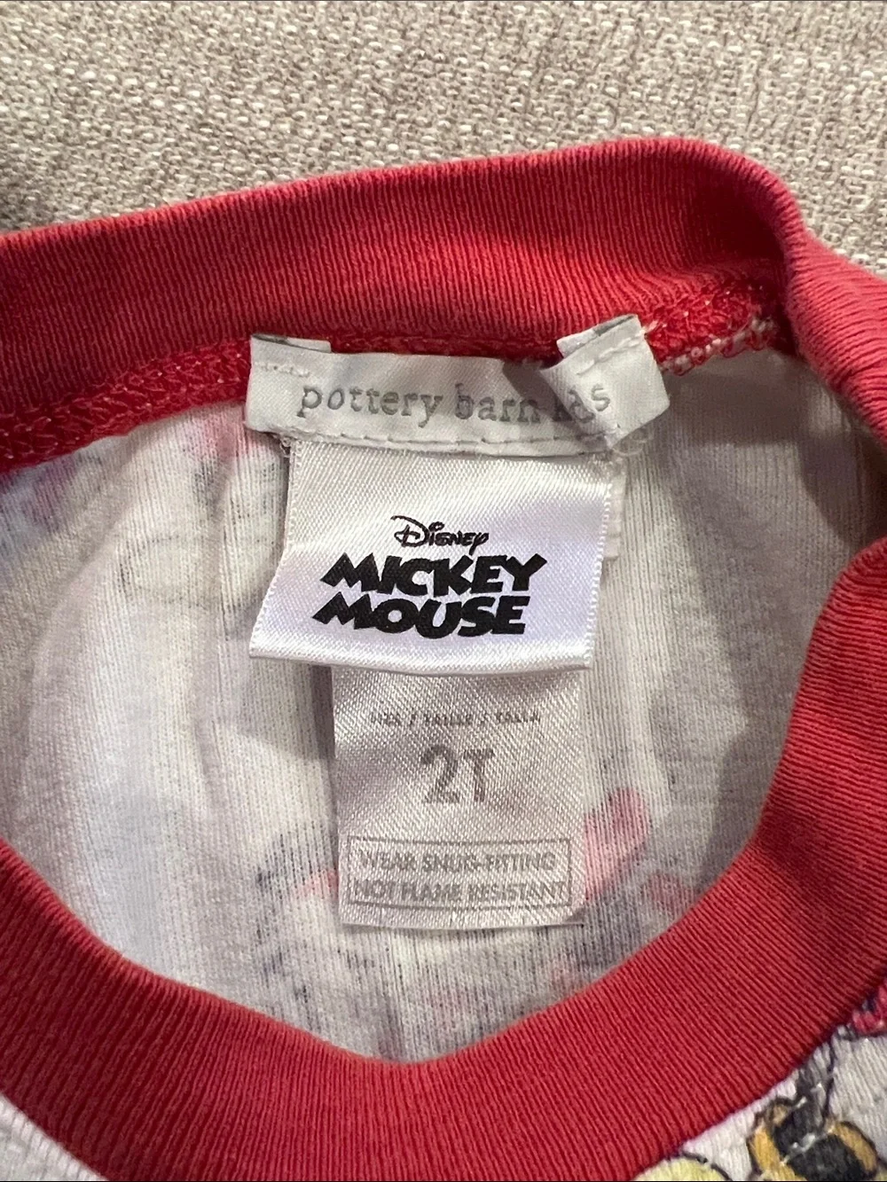 Pottery Barn Kids Mickey & Minnie Holiday Pajama Set in White and Red